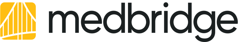 MedBridge logo with a yellow bridge icon and the word "medbridge" in bold black lowercase letters.